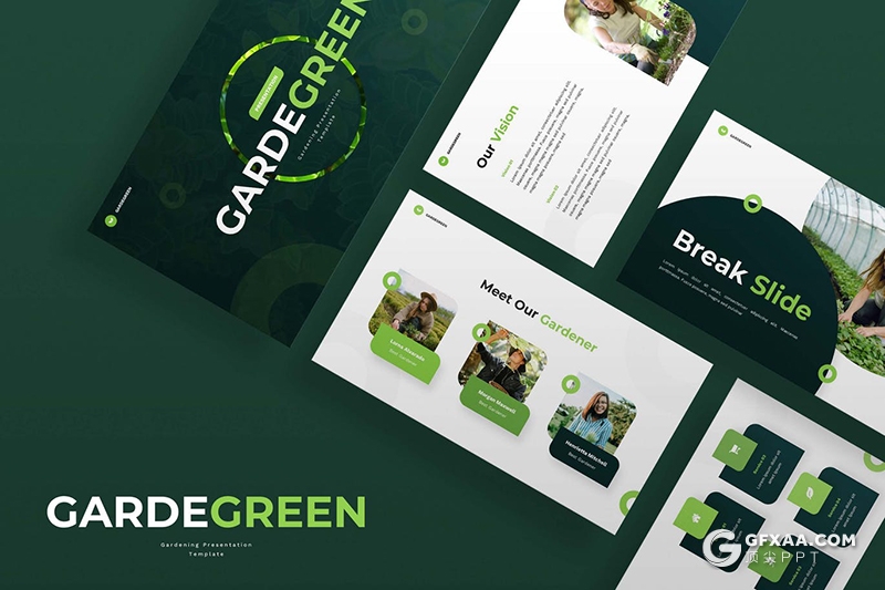 30页植物展示园丁景观业务演示主题PPT模板 - 顶尖PPT