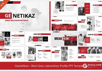 国外红色扁平化企业介绍商业合作通用PPT模板 - 顶尖PPT