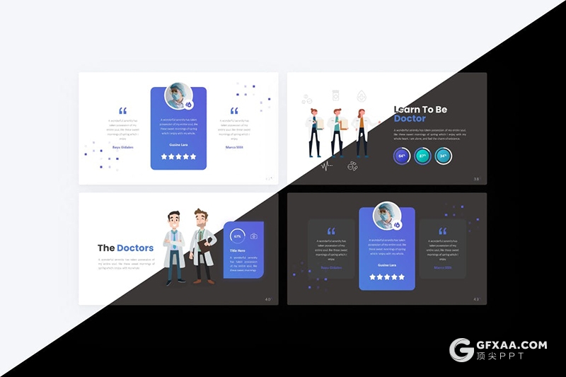 46页国外高端设计医学医疗行业工作汇报总结PPT模板 - 顶尖PPT