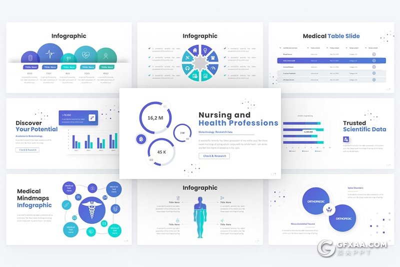 46页国外高端设计医学医疗行业工作汇报总结PPT模板 - 顶尖PPT