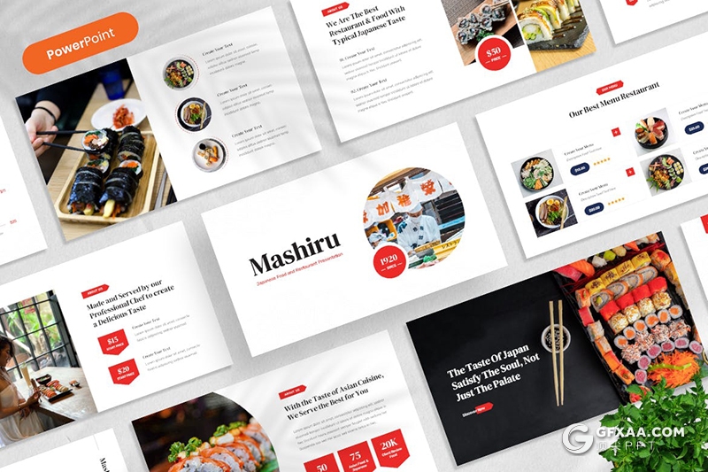 30页简约风格日式料理日本餐饮美食展示PPT模板 - 顶尖PPT