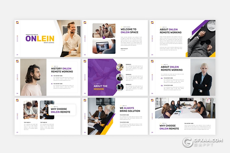 30页国外创意商务风格企业团队介绍商业合作通用PPT模板 - 顶尖PPT