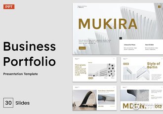 30页创意白金现代商业组合建筑美学展示PPT模板 - 顶尖PPT