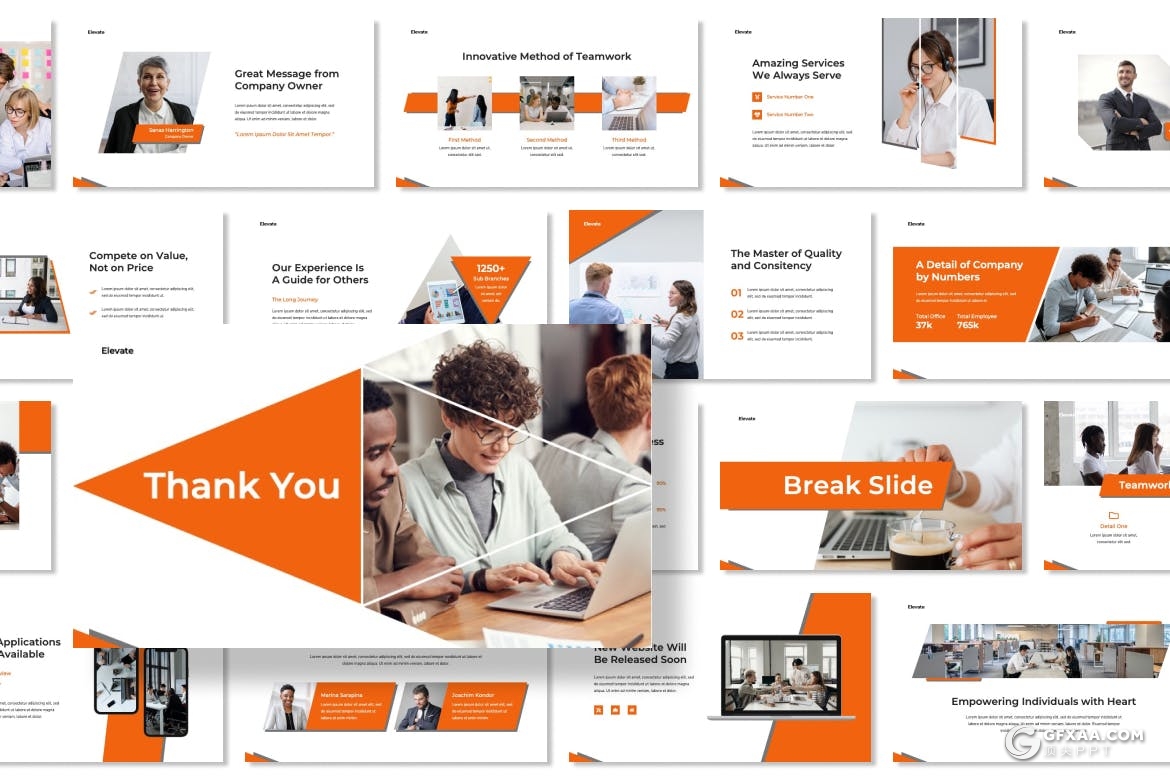 30页橙色企业公司介绍展示业务合作通用PPT模板 - 顶尖PPT