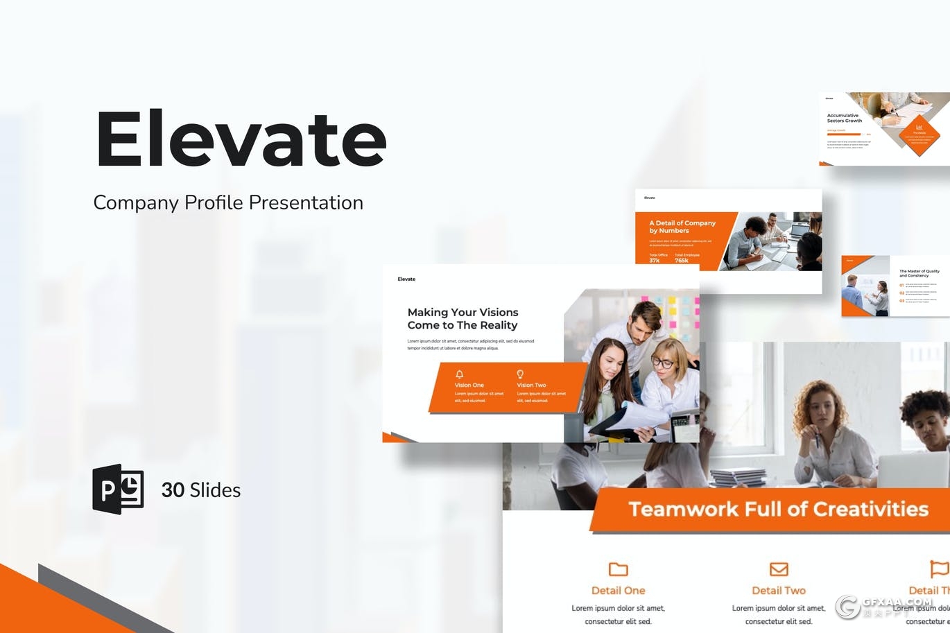 30页橙色企业公司介绍展示业务合作通用PPT模板 - 顶尖PPT