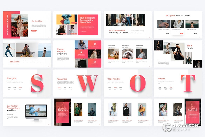 35页粉红色时尚女性服饰销售数据分析国外PPT模板 - 顶尖PPT