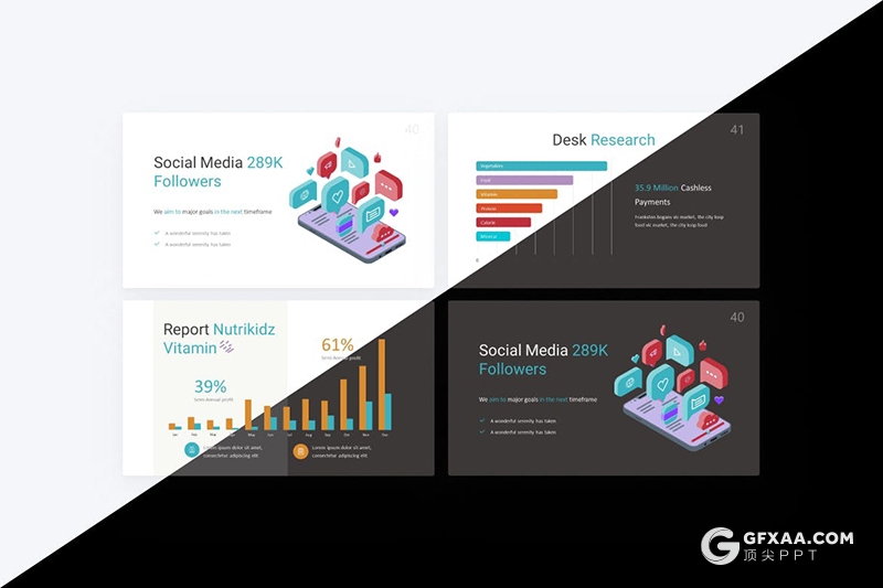 35页儿童美食营养搭配数据分析展示PPT模板 - 顶尖PPT