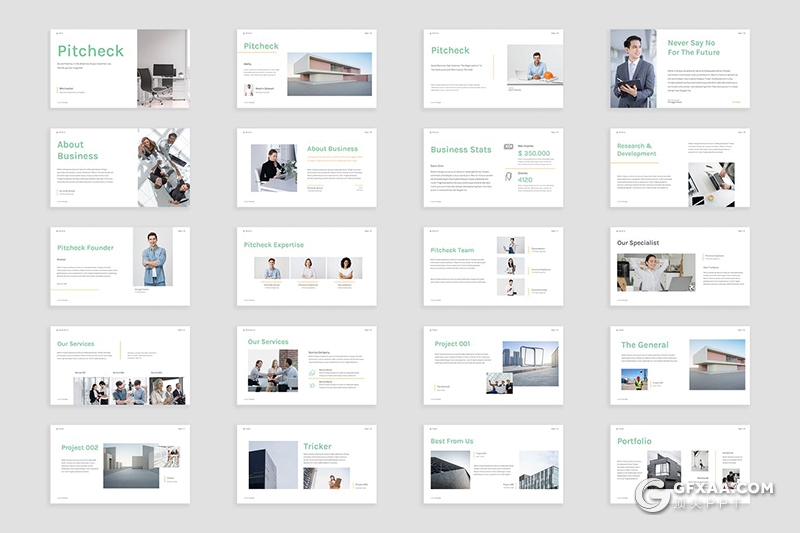 33页极简风格企业介绍工作汇报PPT模板 - 顶尖PPT