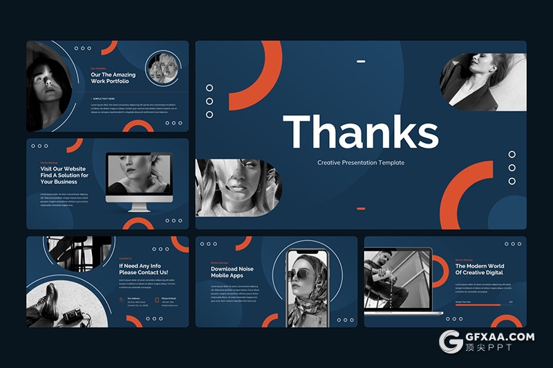 30页创意圆圈版式设计国外商务风格PPT模板 - 顶尖PPT