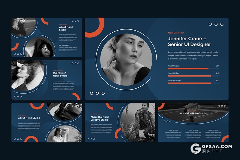 30页创意圆圈版式设计国外商务风格PPT模板 - 顶尖PPT