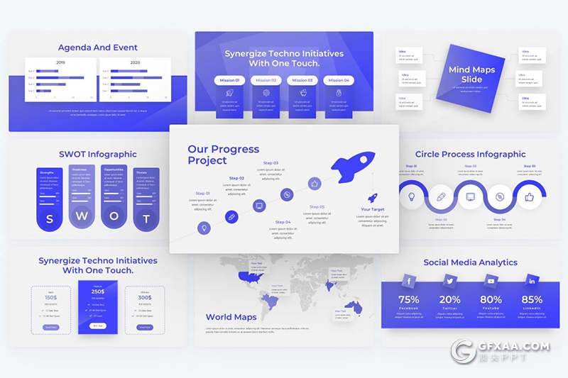 35页欧美风格企业介绍项目合作展示会议通用国外PPT模板 - 顶尖PPT