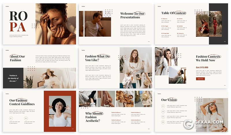 30页简约时尚杂志风格女鞋服装品牌展示介绍PPT模板 - 顶尖PPT