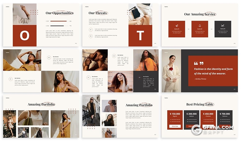 30页简约时尚杂志风格女鞋服装品牌展示介绍PPT模板 - 顶尖PPT