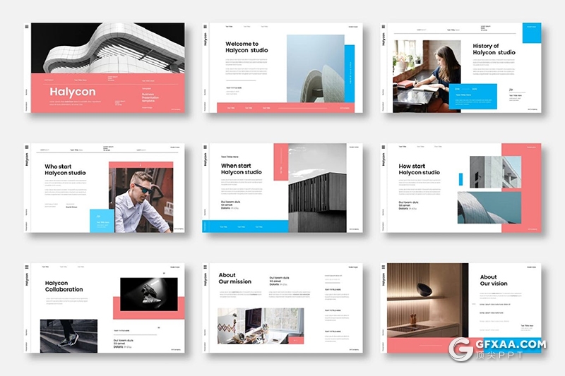 39页商业公司介绍团队展示通用国外PPT模板 - 顶尖PPT