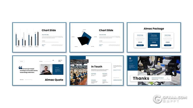 30页蓝色企业汇报机械工程公司项目合作展示PPT模板 - 顶尖PPT