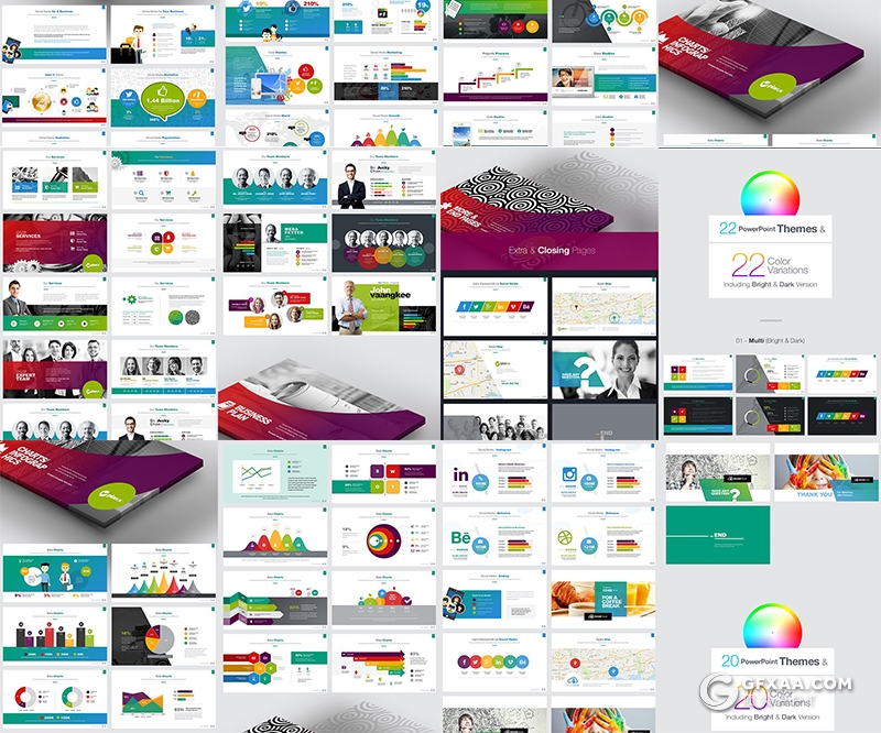 520页国外高端商务动画多种配色PPT模板 - 顶尖PPT