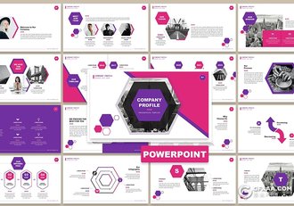 30页创意六边形版式设计国外多用途PPT模板 - 顶尖PPT