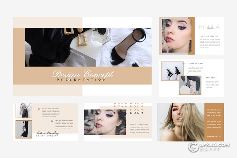 30页极简小清新风格女性服装展示通用PPT模板 - 顶尖PPT