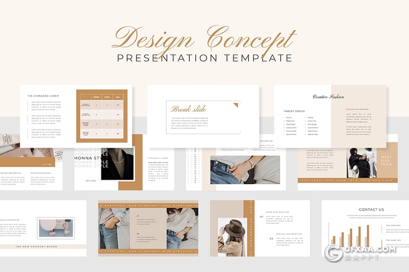 30页极简小清新风格女性服装展示通用PPT模板 - 顶尖PPT