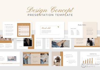 30页极简小清新风格女性服装展示通用PPT模板 - 顶尖PPT