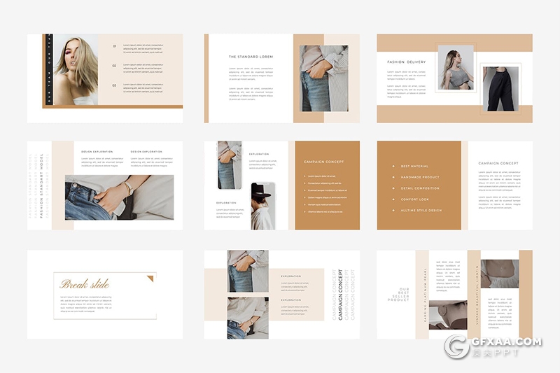 30页极简小清新风格女性服装展示通用PPT模板 - 顶尖PPT