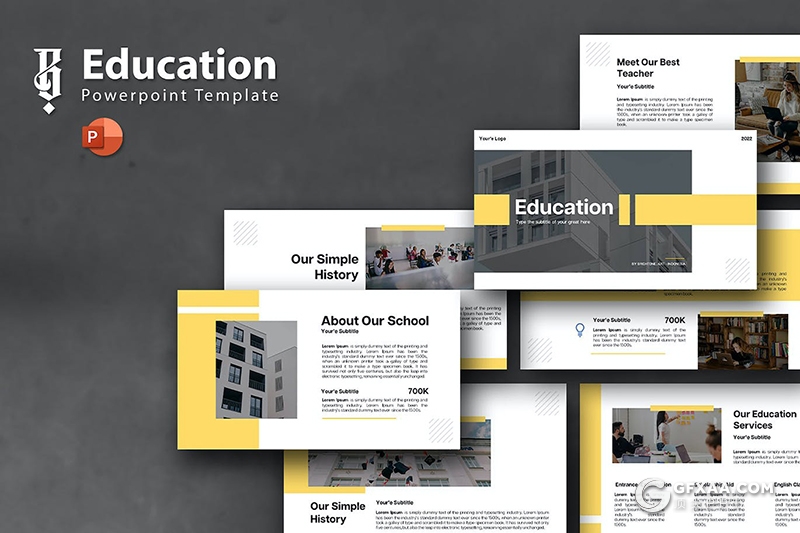 国外扁平化大学教育培训宣传介绍PPT模板 - 顶尖PPT