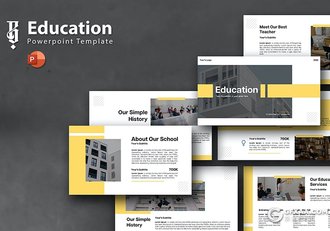 国外扁平化大学教育培训宣传介绍PPT模板 - 顶尖PPT