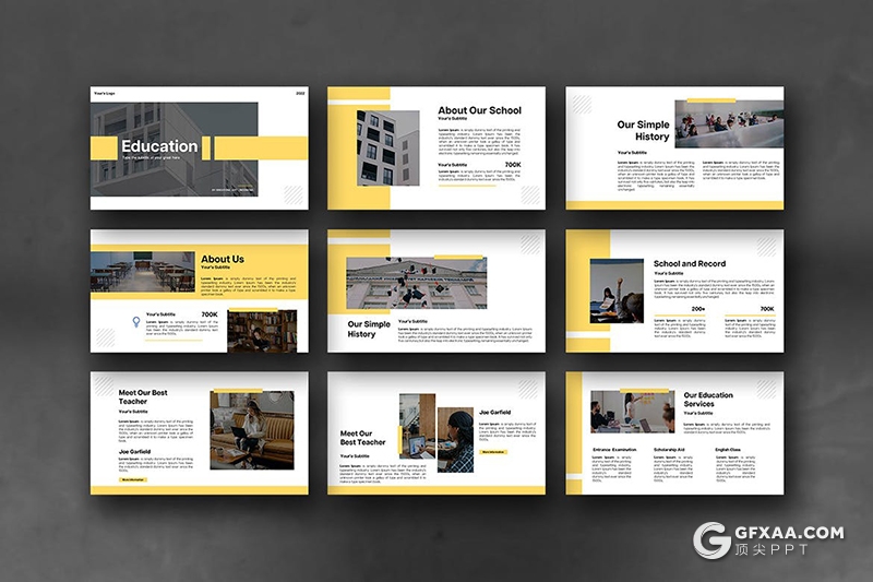 国外扁平化大学教育培训宣传介绍PPT模板 - 顶尖PPT