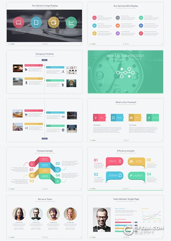 100页彩色数据图形工作汇报总结报告通用国外keynoteT模板 - 顶尖PPT