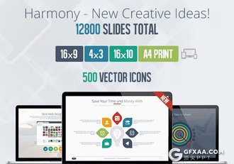 100页国外彩色商务通用PPT模板4种尺寸16种主题配色 - 顶尖PPT