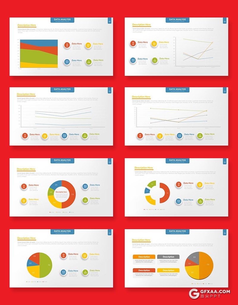 68页彩色国外智能数据图形图表PPT模板 - 顶尖PPT