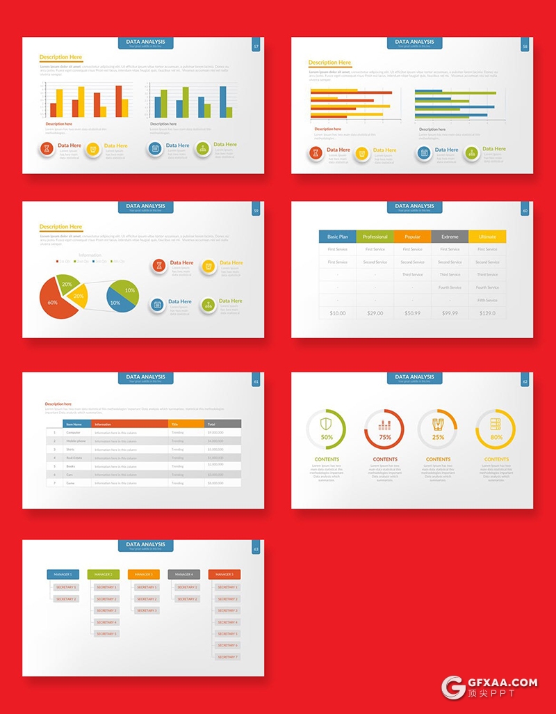 68页彩色国外智能数据图形图表PPT模板 - 顶尖PPT