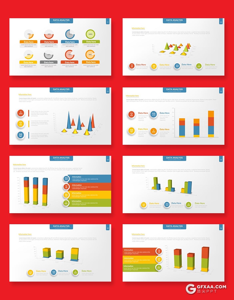 68页彩色国外智能数据图形图表PPT模板 - 顶尖PPT