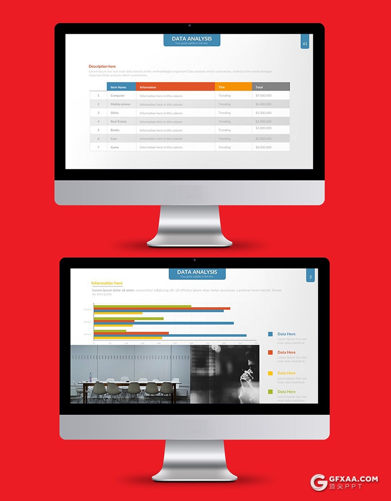 68页彩色国外智能数据图形图表PPT模板 - 顶尖PPT