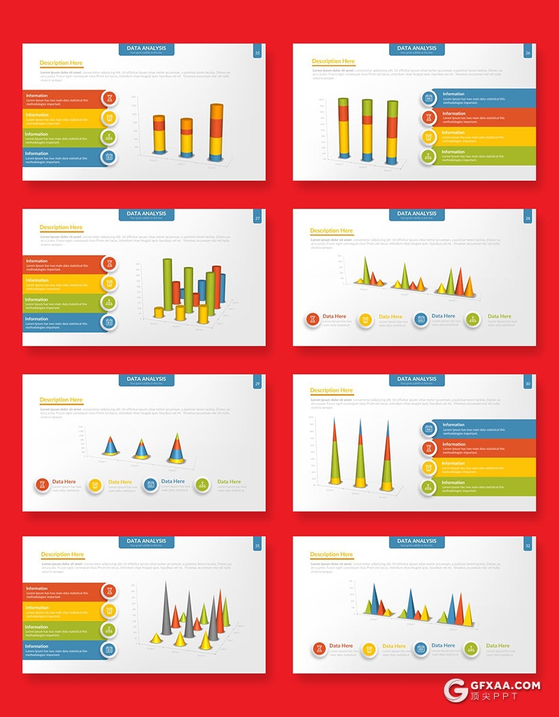 68页彩色国外智能数据图形图表PPT模板 - 顶尖PPT