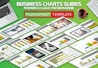 40页图形柱形图条形图饼形图PPT智能数据模板 - 顶尖PPT