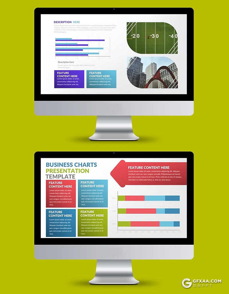 25页国外彩色数据统计图形PPT智能数据图形模板 - 顶尖PPT