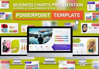 25页国外彩色数据统计图形PPT智能数据图形模板 - 顶尖PPT