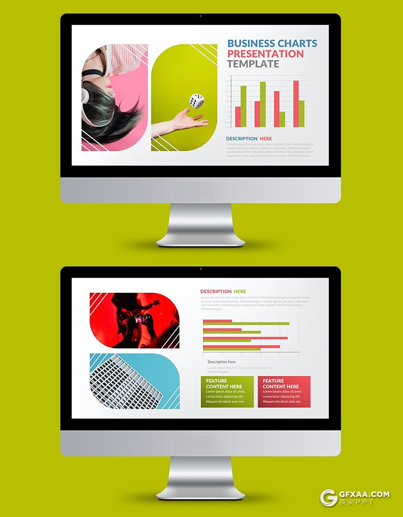 25页国外彩色数据统计图形PPT智能数据图形模板 - 顶尖PPT