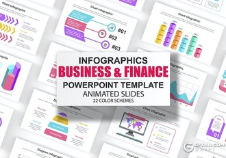 45页彩色国外风格商业信息图形PPT模板 - 顶尖PPT