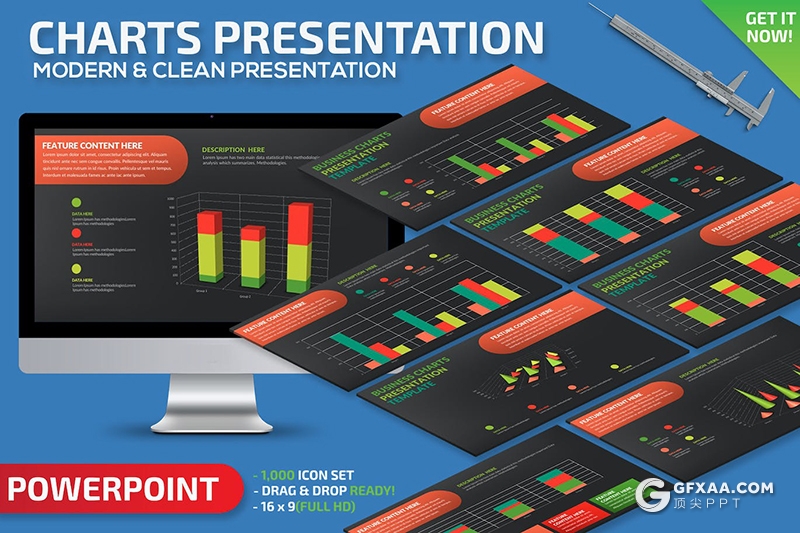 35页商务数据图形PPT智能数据图表PPT模板 - 顶尖PPT