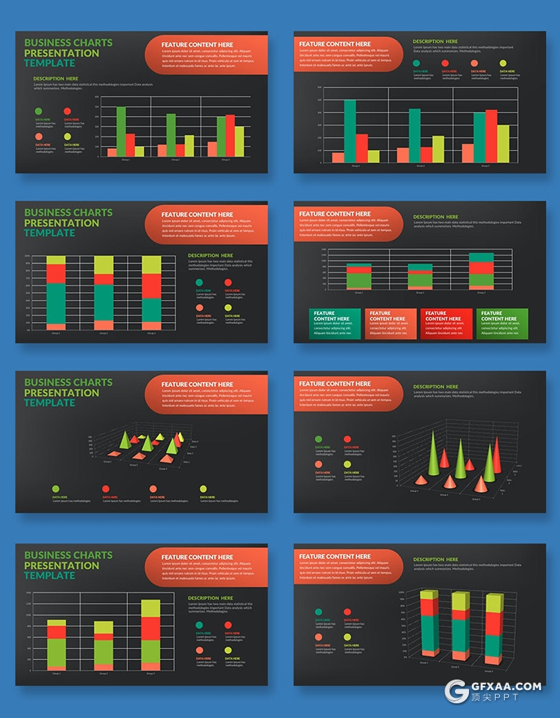 35页商务数据图形PPT智能数据图表PPT模板 - 顶尖PPT