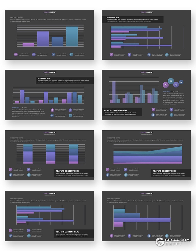 40页蓝色国外PPT智能数据图形图表模板 - 顶尖PPT