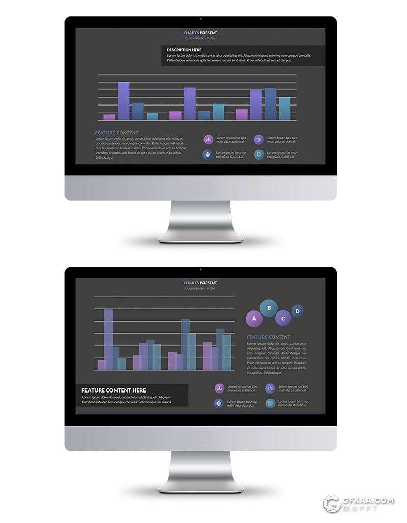 40页蓝色国外PPT智能数据图形图表模板 - 顶尖PPT