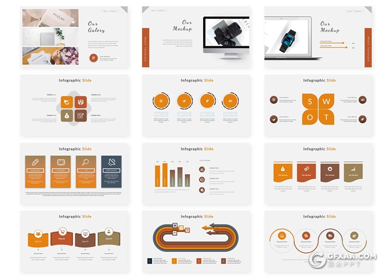 30页5配色国外简约商务风格PPT模板 - 顶尖PPT