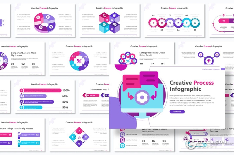 30页国外精美设计商务数据图形PPT模板 - 顶尖PPT