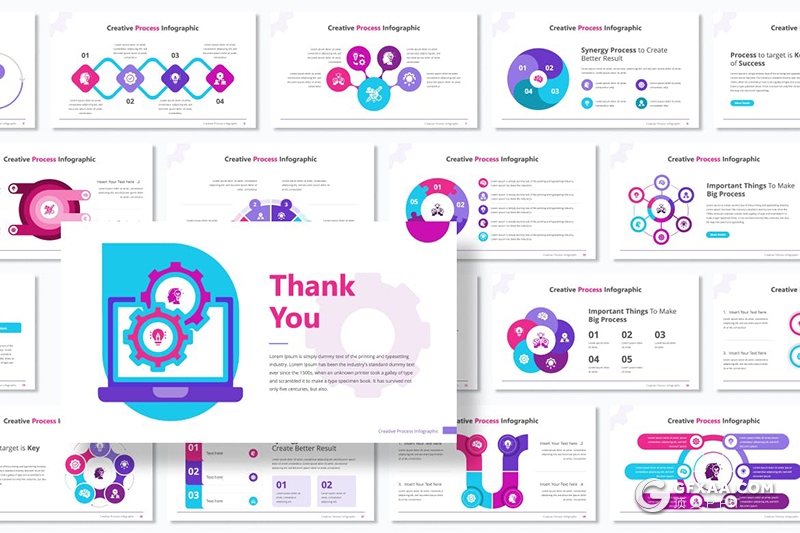 30页国外精美设计商务数据图形PPT模板 - 顶尖PPT
