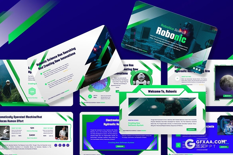 45页高端国外科技风格产品展示技术分析PPT模板 - 顶尖PPT