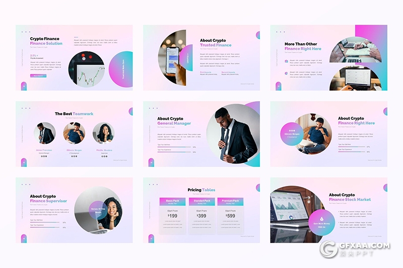 30页蓝紫渐变企业介绍项目会议市场投资国外高端PPT模板 - 顶尖PPT