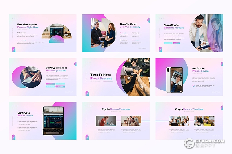 30页蓝紫渐变企业介绍项目会议市场投资国外高端PPT模板 - 顶尖PPT